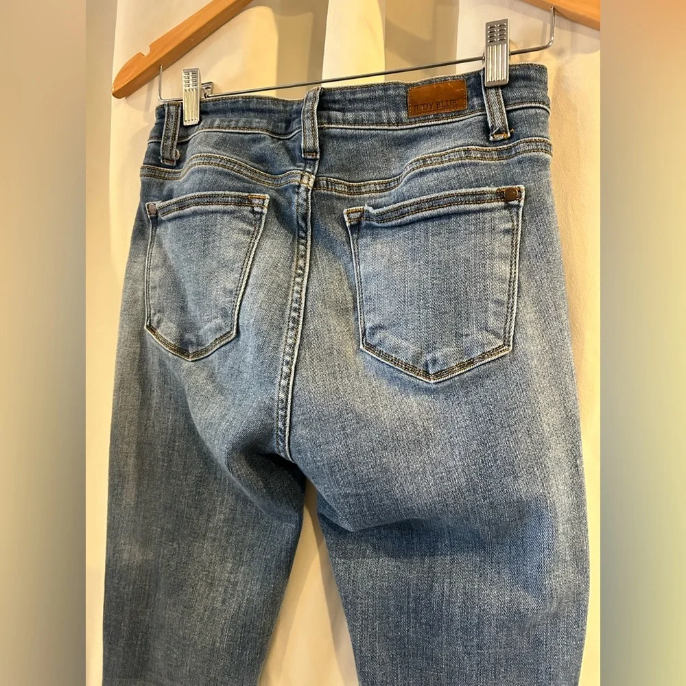 Judy Blue Los Angeles Shark Bite‎ Raw Hem Denim Jeans 5/27 Mid Rise - Picture 5 of 9